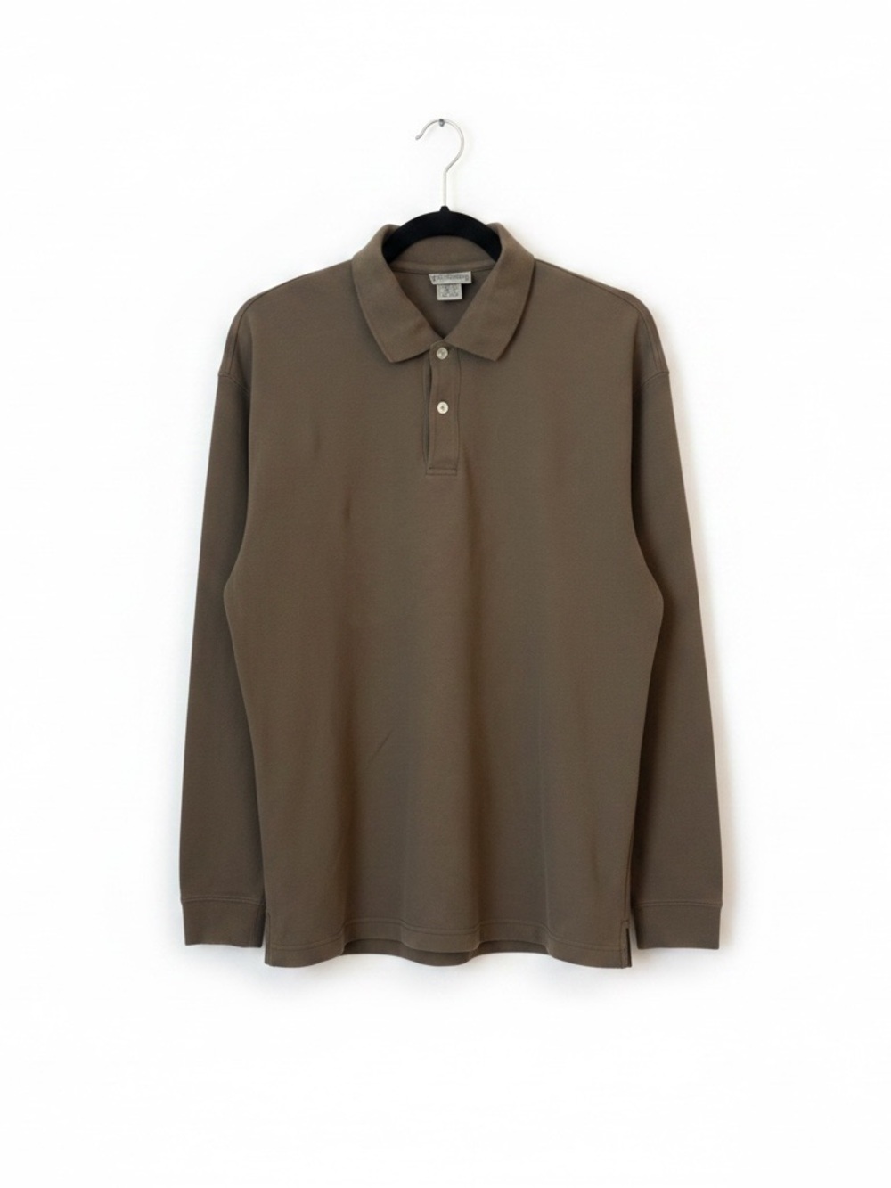 L.L. Bean Men's Long Sleeve PiquePolo in Olive Tan